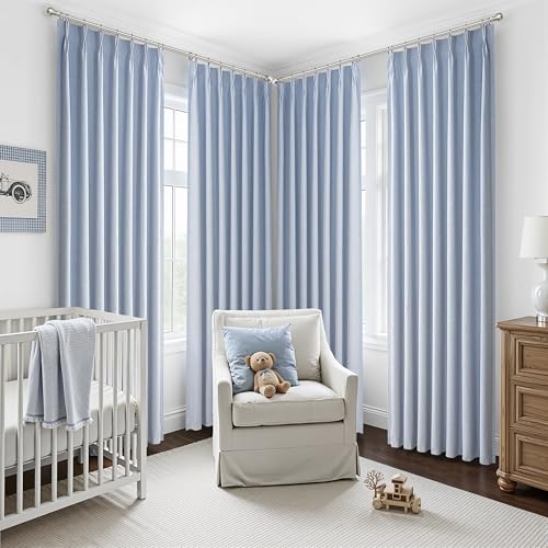 DustyBlue 84 Inches Blackout Curtains Length for Kids (2 Count)