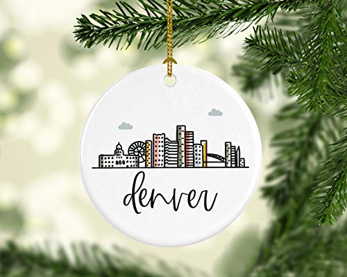 Round Ceramic Porcelain Christmas Tree Ornament Keepsake