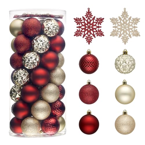 50ct Christmas Tree Decorations Ball Ornaments 2 Inches (50 Count)