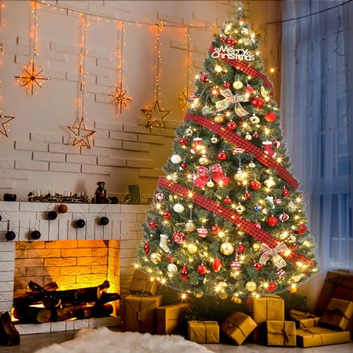 7.5ft Prelit Fraser Fir Wide Artificial Christmas Tree w