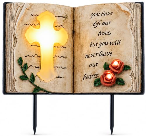 Outdoor Solar Memorial Cross Stakes Lights
