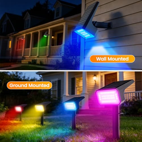Color Changing Solar Spot Lights Outdoor 10 Pack (10 Count)