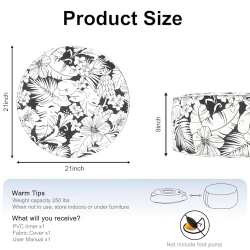 Inflatable Ottoman Stool D21 xH9 for Outdoor