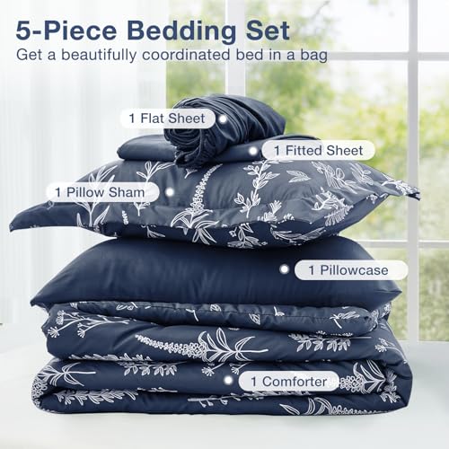 Navy Blue Twin Comforter Set