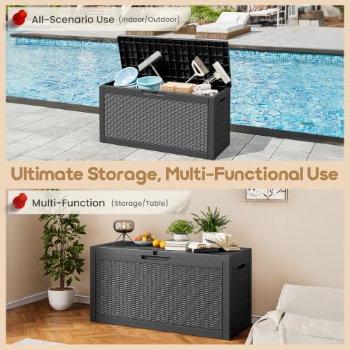 80 Gallon Outdoor Storage Box Waterproof Deck Box for Patio