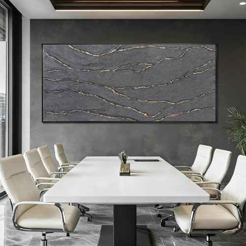 Contemporary Hand Painted Wall Art Line Wall Decor Abstract Canvas Painting 32"x70" Large Canvas Artwork for Living Room Kitchen Bedroom