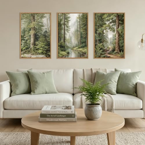 Misty Forest Green Canvas Wall Art