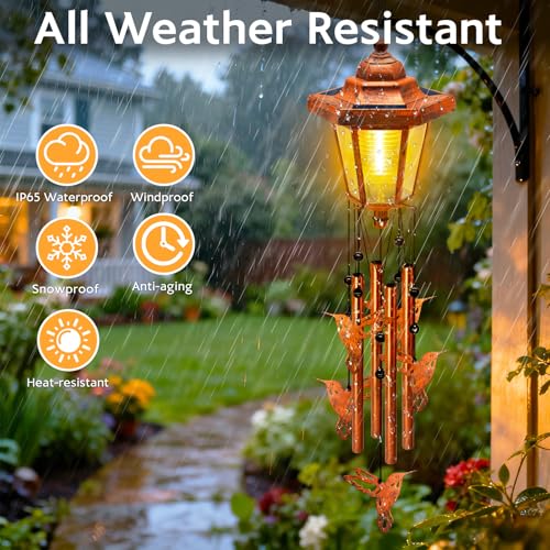 Large Solar Hummingbird Wind Chimes