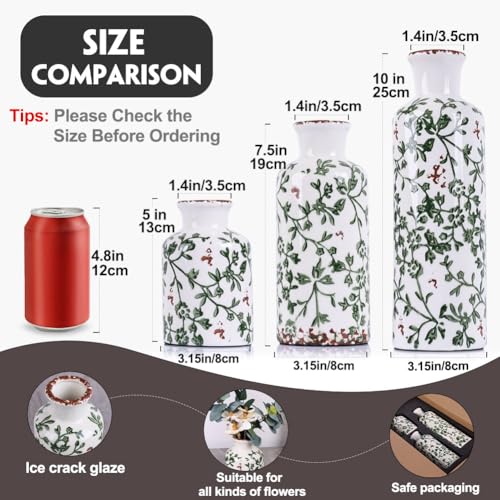 Green Ceramic Vase Set (3 Count)