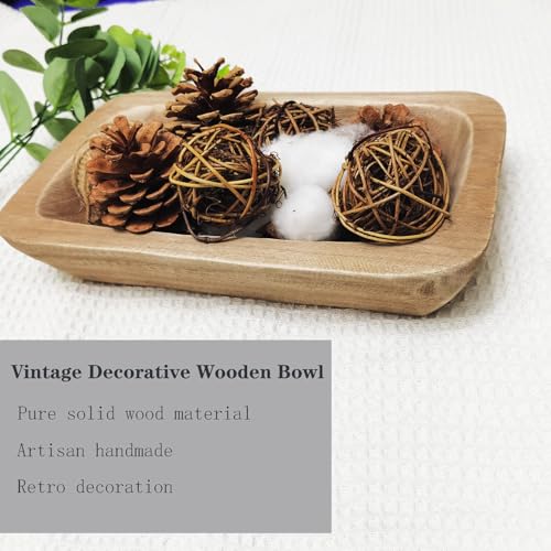 Wooden Dough Bowl Decor