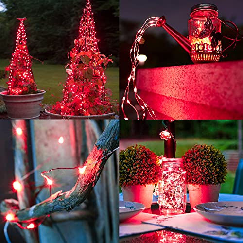 Red Solar String Lights Outdoor