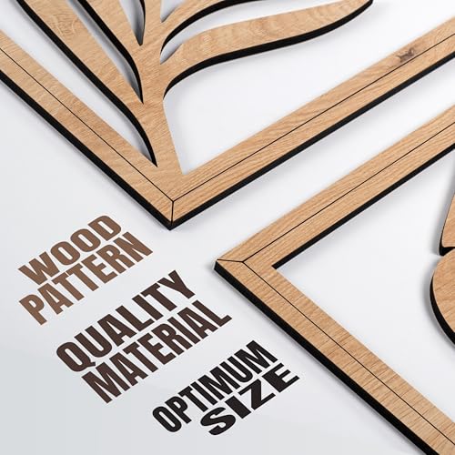 Modern Wooden Wall Sculptures (3 Count)