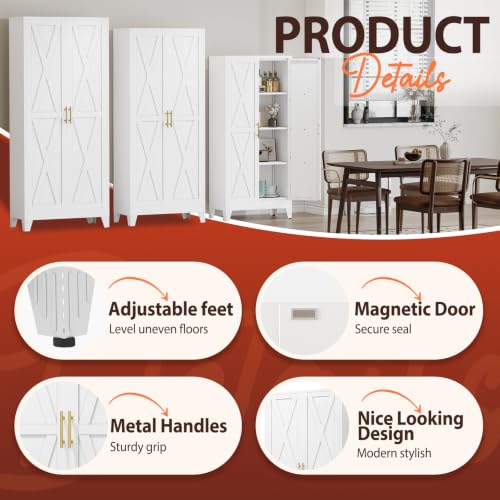 75" H Tall Kitchen Storage Cabinet with Doors