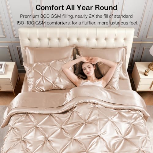Satin Twin Comforter Set Champagne