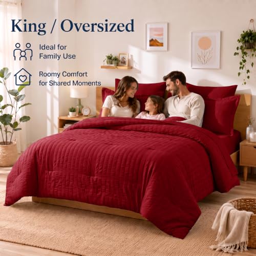 Oversized Queen Seersucker Comforter Set