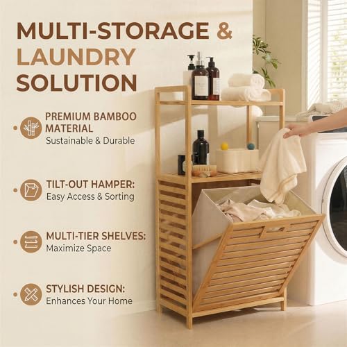 Tilt Out Laundry Hamper with 2 Tier