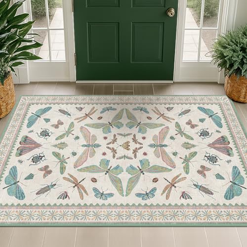 Washable Sage Green Large Entryway Rug (15 Sq Ft)