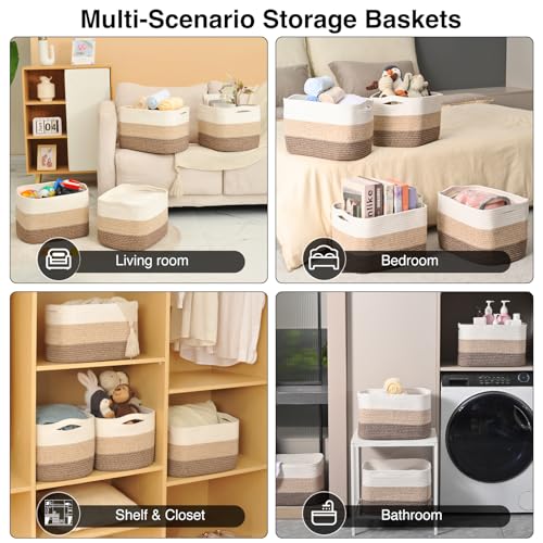 Storage Baskets for Organizing & Shelves (4 Count)