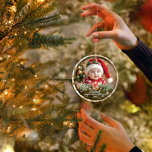 Personalized Babys First Christmas Ornament 2025 Girl Boy