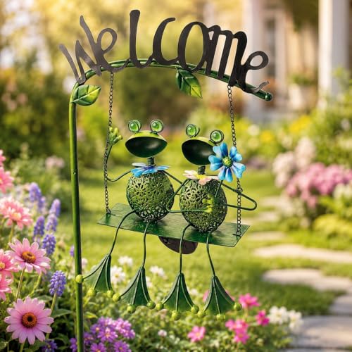 Solar Frog Garden Stake Lights Outdoor Waterproof
