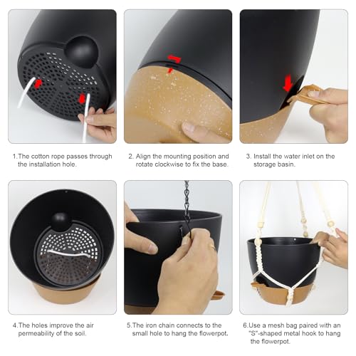 10 inch Self Watering Hanging Planters (2 Count)