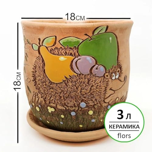 Ceramic Pot with Drainage Hole and Saucer