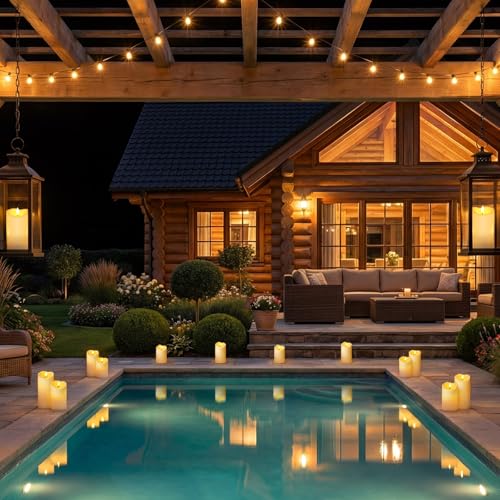 9Pack Outdoor Waterproof Flameless Candles (9 Count)