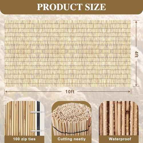 Bamboo Fence Bamboo Screens Outdoor for Patio (40 Sq Ft)