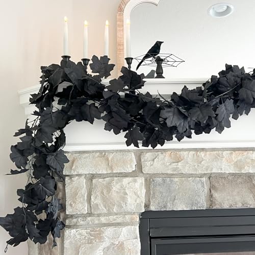 10 Pack Black Fall Leaf Garland (59 Foot)