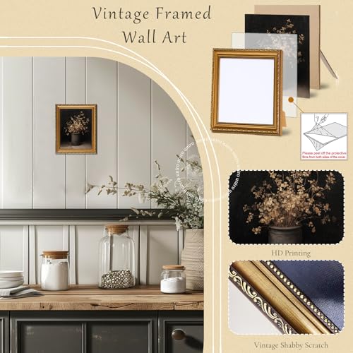 Vintage Gold Framed Wall Art for Home Decor