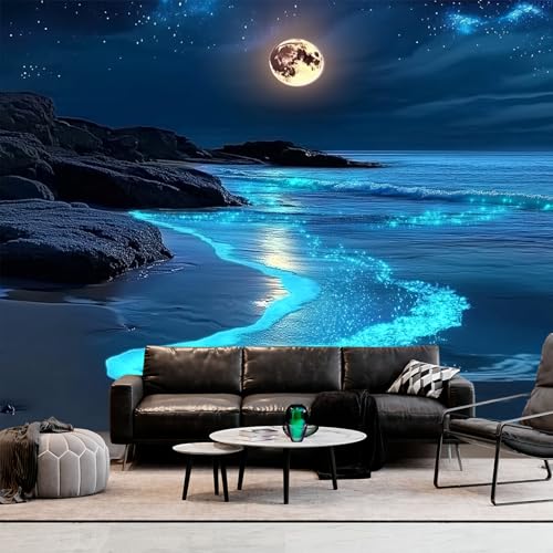 Nature Tapestry Forest Tree Sea Cave Wall Hanging