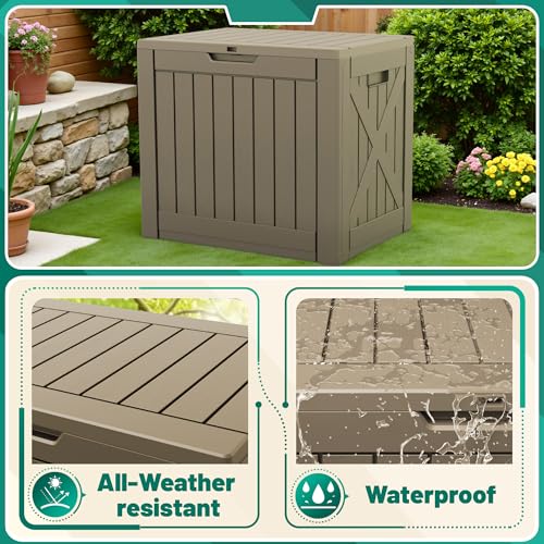 40 Gallon Deck Box Lockable Outdoor Storage Box Waterproof for Patio