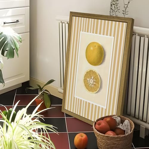 Yellow Lemon Canvas Wall Art Framed