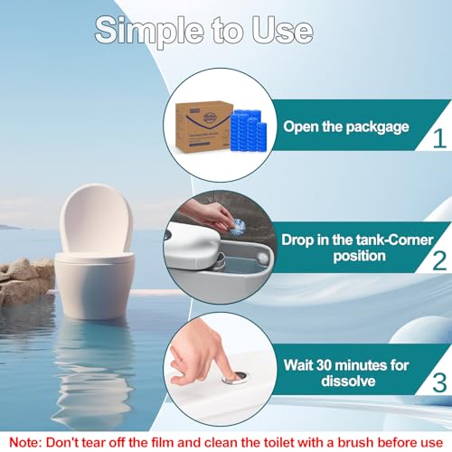 Automatic Toilet Bowl Cleaner Tablets Blue 72 Pack (72 Count)