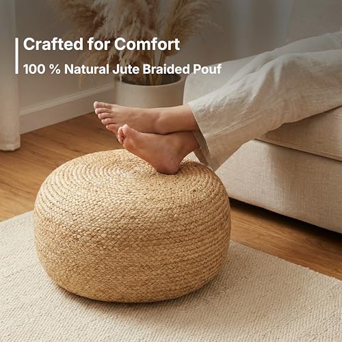 Jute Circular Low Pouf