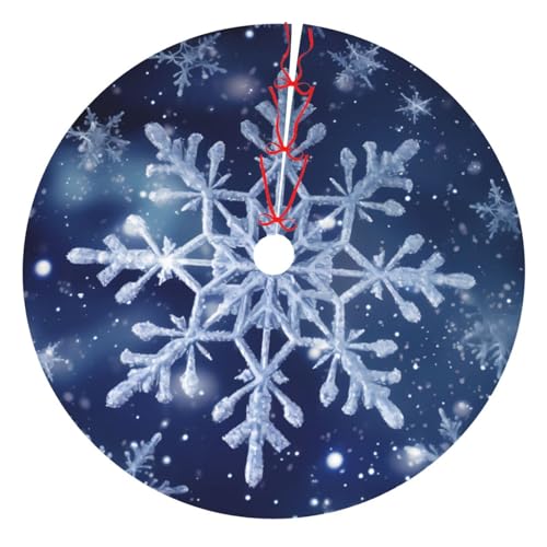 36" Blue Snowflakes Christmas Tree Skirt