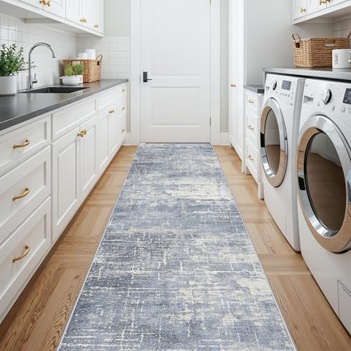 Washable Abstract 14ft Runner Rug (35 Sq Ft)
