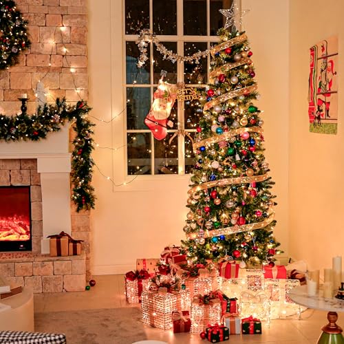 6 ft Pencil Prelit Christmas Tree with Pine Needles