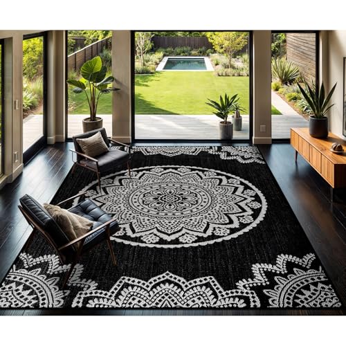 Outdoor Rug 9x12 Modern Large Area Rugs for Indoor and Outdoor Patios and Porches