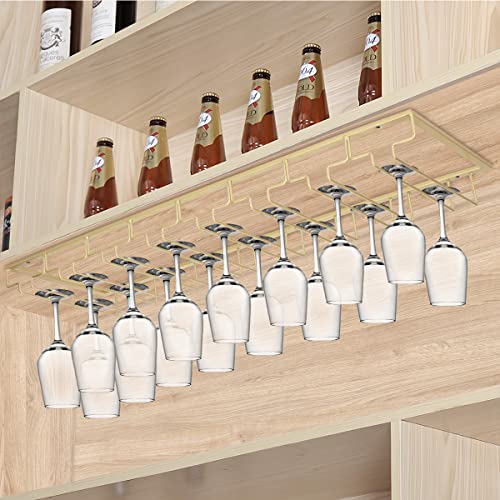 8 Row Wine Glass Rack Under Cabinet Large Capacity