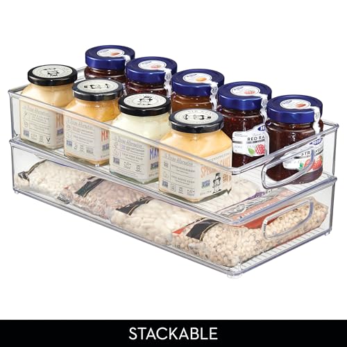 Stackable Clear Plastic Extra Long Pantry Organizers