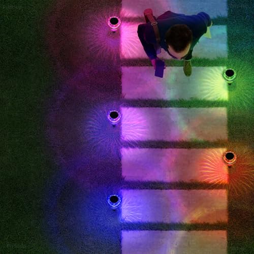 Solar Lights Outdoor Waterproof 12 Pack Garden Decor Color Changing (12 Count)