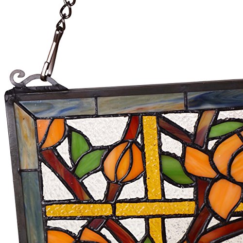 W10011 Peacock Tiffany Style Stained Glass Window Panel