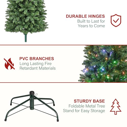 7.5 ft Prelit Pencil Christmas Tree with 792 Branch Tips