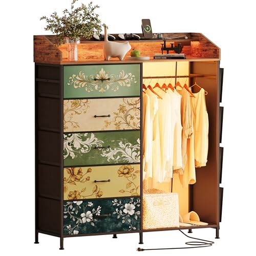 Dresser with Hanging Rack