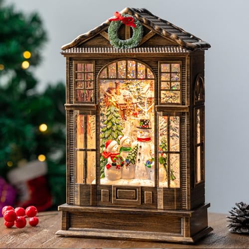 Christmas Snow Globe Swirling Glittering Snowman Choir Manger Scene