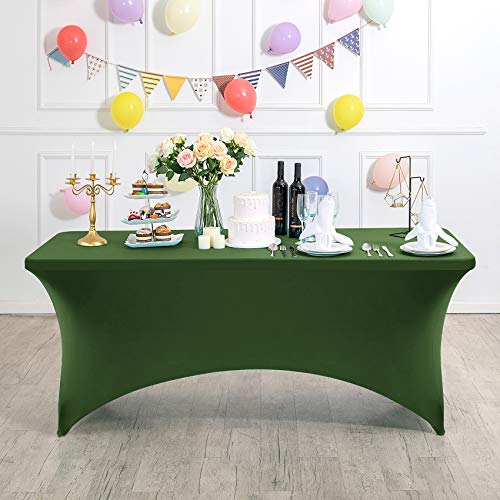 Spandex Table Cover for 8FT or 4ft or 6ft Table Universal Fitted Stretch Tablecloth for Party