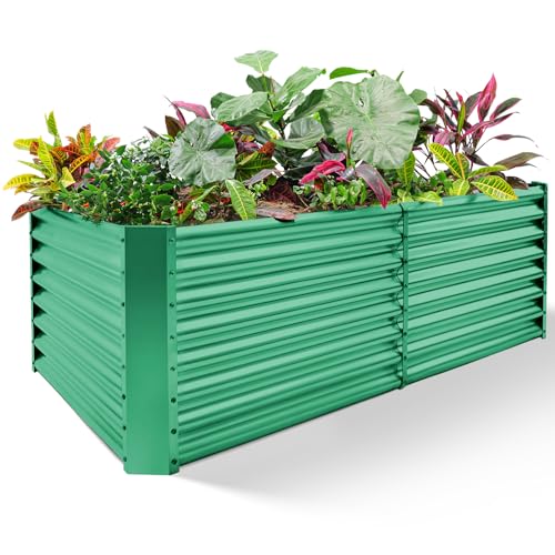 6×3×2 ft Galvanized Metal Raised Garden Bed
