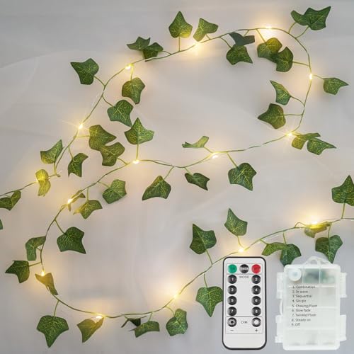 13.1FT 40LED Ivy Vine with Lights Battery Operated Copper Wire