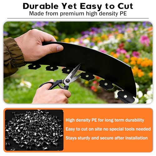 4 inch Tall Landscape Edging Kit 120FT Garden Edging with 210 Spikes for Lawn Edging and Flower Beds